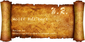 Wolff Róbert névjegykártya
